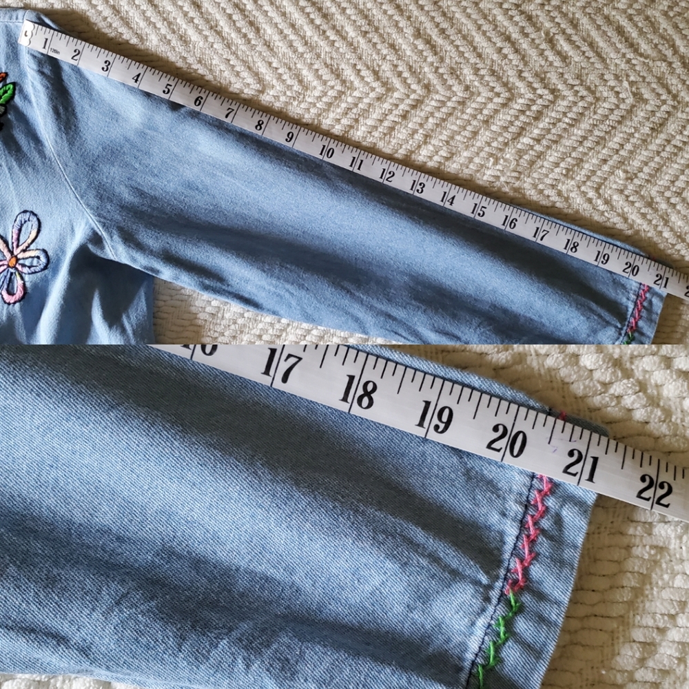 Groovy Vintage Hand Embroidered Lightweight Denim Shacket - Picture 15 of 15